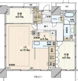 ブランズタワー豊洲 36階 間取り図