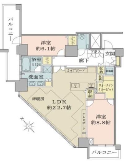 ビーコンタワーレジデンス 33階 間取り図