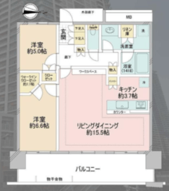 アーバンドックパークシティ豊洲タワー 36階 間取り図