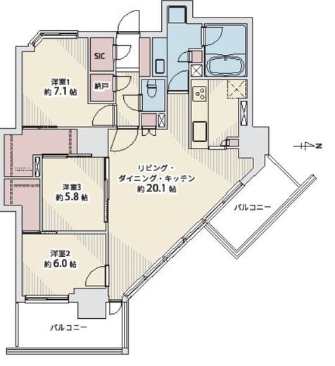 プライムパークス品川シーサイド ザ・タワー 29階 間取り図