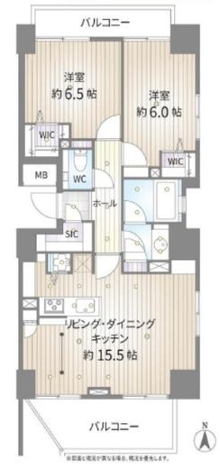 エクサージュ海岸 6階 間取り図