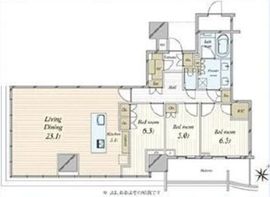 ブランズタワー豊洲 35階 間取り図