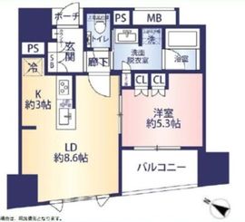 プラウド日本橋浜町 3階 間取り図