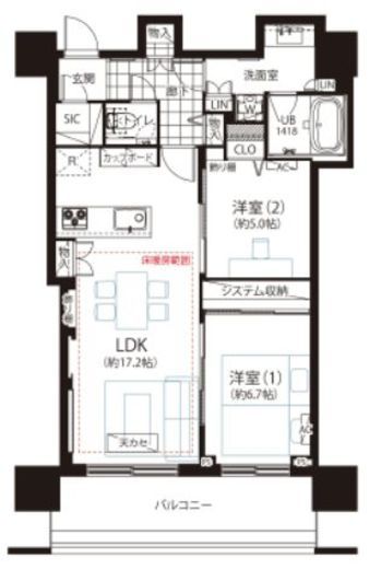 クロスエアタワー 36階 間取り図