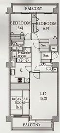 山王ガーデンハイツ 4階 間取り図