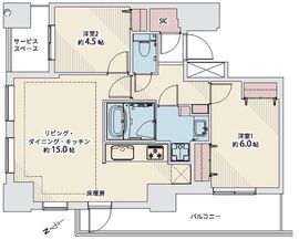 パークタワー池袋イーストプレイス 15階 間取り図