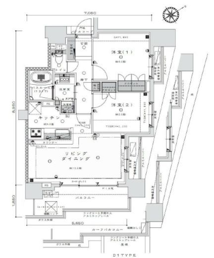 ライオンズ鶯谷マークスフォート 9階 間取り図