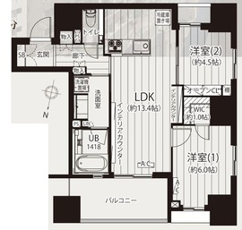 ジオ新宿若松町 10階 間取り図