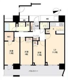 ブランズ麻布狸穴町 9階 間取り図