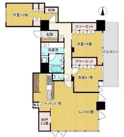 プライムパークス品川シーサイド ザ・タワー 28階 間取り図