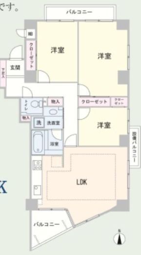 代々木パークガーデン 3階 間取り図