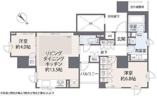 レジディア市谷砂土原 6階 間取り図