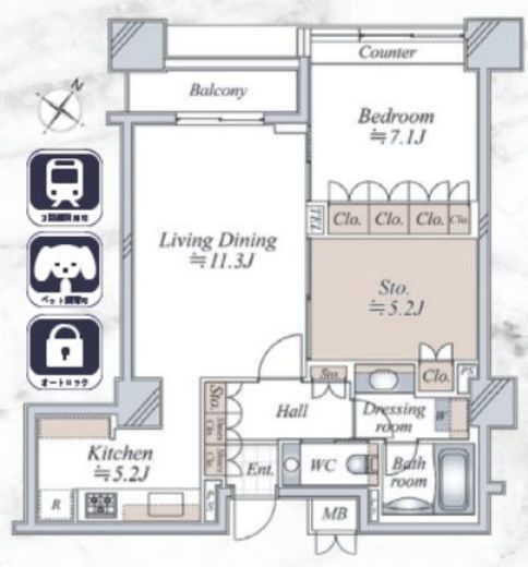 オリゾンマーレ 23階 間取り図