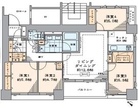 クレッセント東京ビュータワー 2階 間取り図