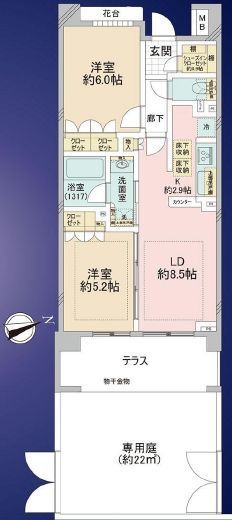 クレストレジデンス東中野 1階 間取り図