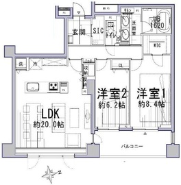 クリオレミントンハウス恵比寿 2階 間取り図