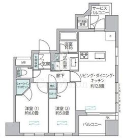 オープンレジデンシア日本橋水天宮 2階 間取り図