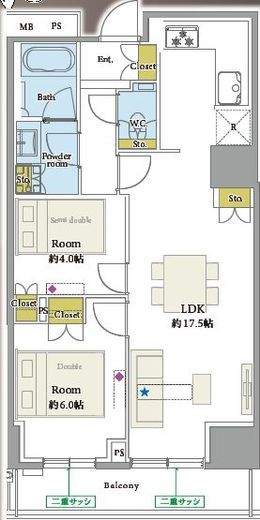 ザ・パークハウス新宿タワー 16階 間取り図