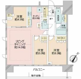 バンベールルフォン辰巳 12階 間取り図