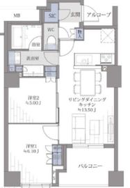 シティハウス池袋立教南 4階 間取り図