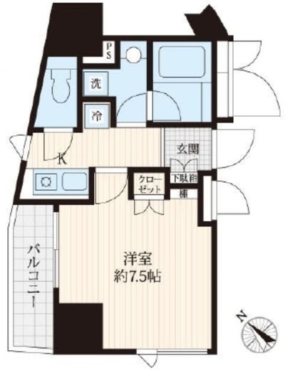 コンシェリア新宿御苑CROSSIA 7階 間取り図