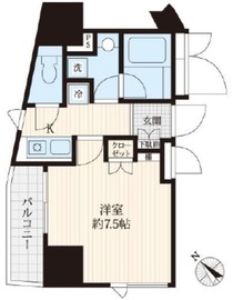 コンシェリア新宿御苑CROSSIA 7階 間取り図