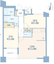 マークス亀戸 13階 間取り図