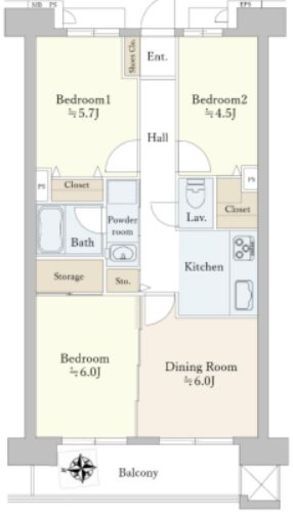 ライオンズプラザ錦糸町 7階 間取り図