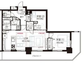 ライオンズタワー池袋 25階 間取り図