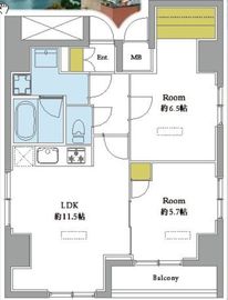 プレール・ドゥーク月島2 8階 間取り図