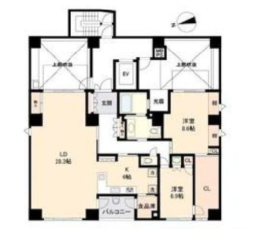 パークハビオ新橋 9階 間取り図
