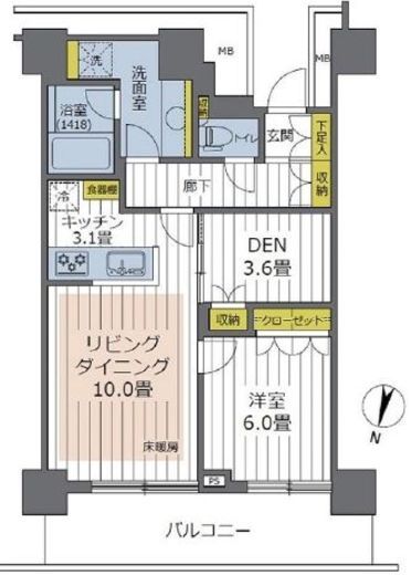 パークハビオ恵比寿 39階 間取り図