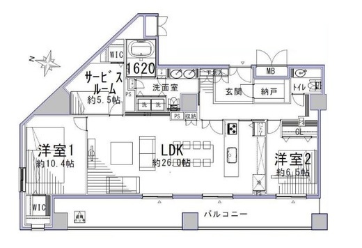 ラ・トゥール三田 20階 間取り図