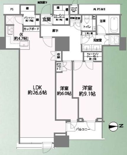 三田ガーデンヒルズ EAST HILL 9階 間取り図