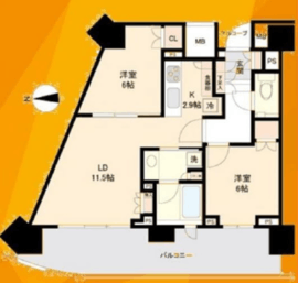 HARUMI FLAG SUN VILLAGE (晴海フラッグ サンヴィレッジ) 4階 間取り図