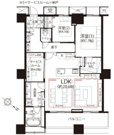 ザ・東京タワーズ シータワー 50階 間取り図