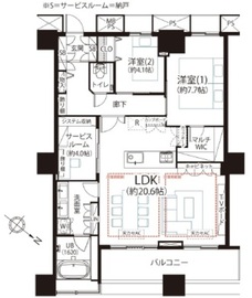 ザ・東京タワーズ シータワー 50階 間取り図