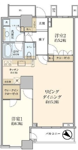 ザ・東京タワーズ シータワー 50階 間取り図
