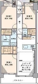 コスモ日本橋浜町 15階 間取り図