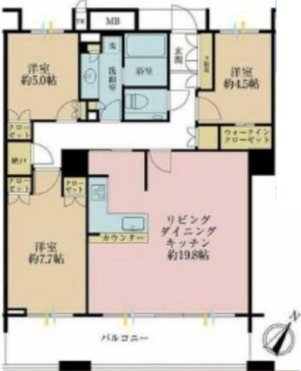 パークハビオ恵比寿 8階 間取り図