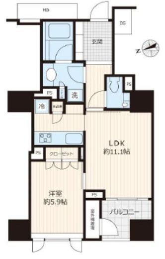 パークハビオ恵比寿 8階 間取り図