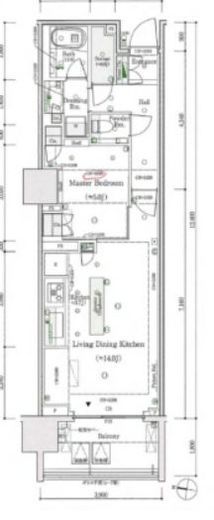 パークシティ高田馬場 3階 間取り図