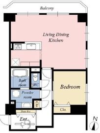 朝日広尾マンション 9階 間取り図