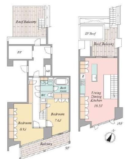 カスタリア新宿御苑 9階 間取り図