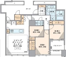 ワールドシティタワーズ アクアタワー 24階 間取り図