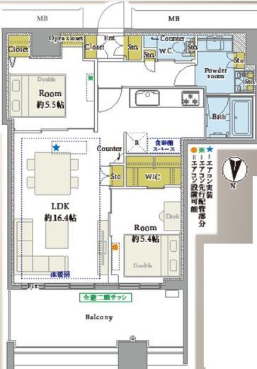 芝浦アイランド ケープタワー 44階 間取り図