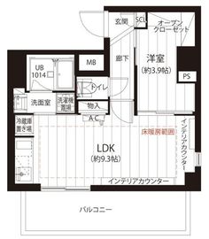 メゾン・ド・ヴィレ恵比寿 9階 間取り図