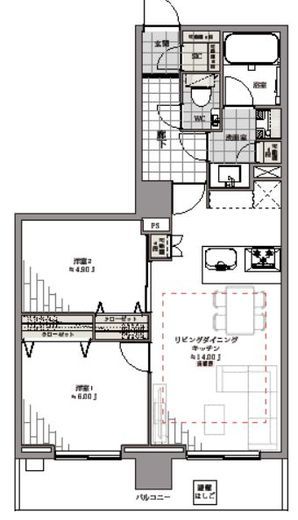 ジェントルエア神宮前 2階 間取り図