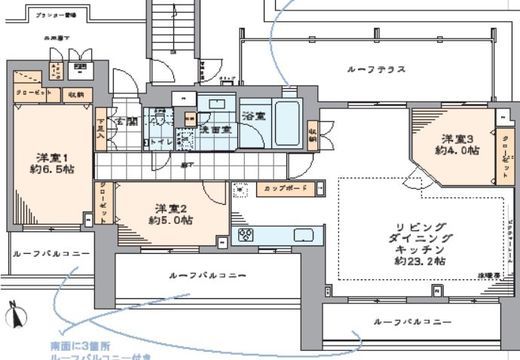 神楽坂パークハウス 5階 間取り図