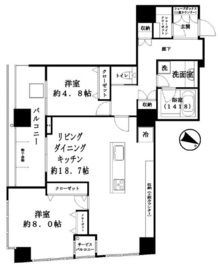 サンウッド品川天王洲タワー 17階 間取り図